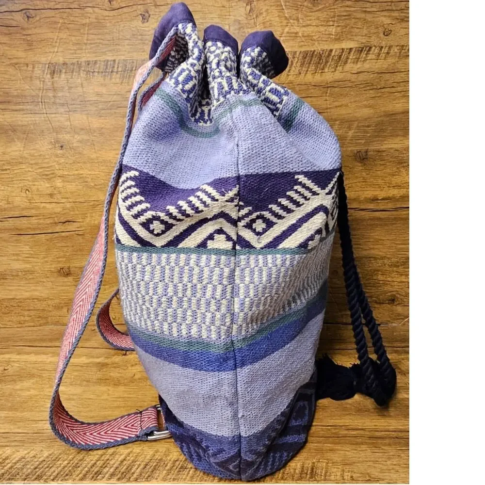 American Eagle Southwestern Tapestry Navajo backpack Cinch bag Unisex Y2K